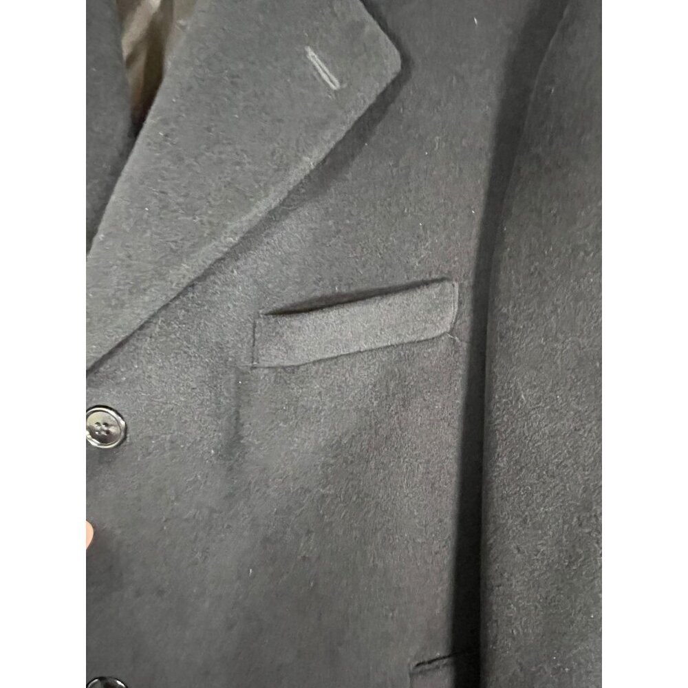 Cashmere Woven Ralph Lauren Top Coat Black Designer Neutral Classic Italy Long - Picture 7 of 15